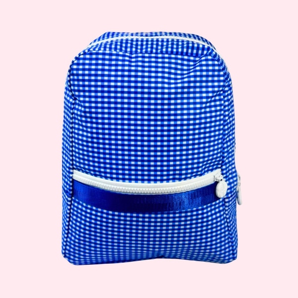 Electric Blue ~Glossy~ Small & Medium Backpack w/ Pockets- Embroidered