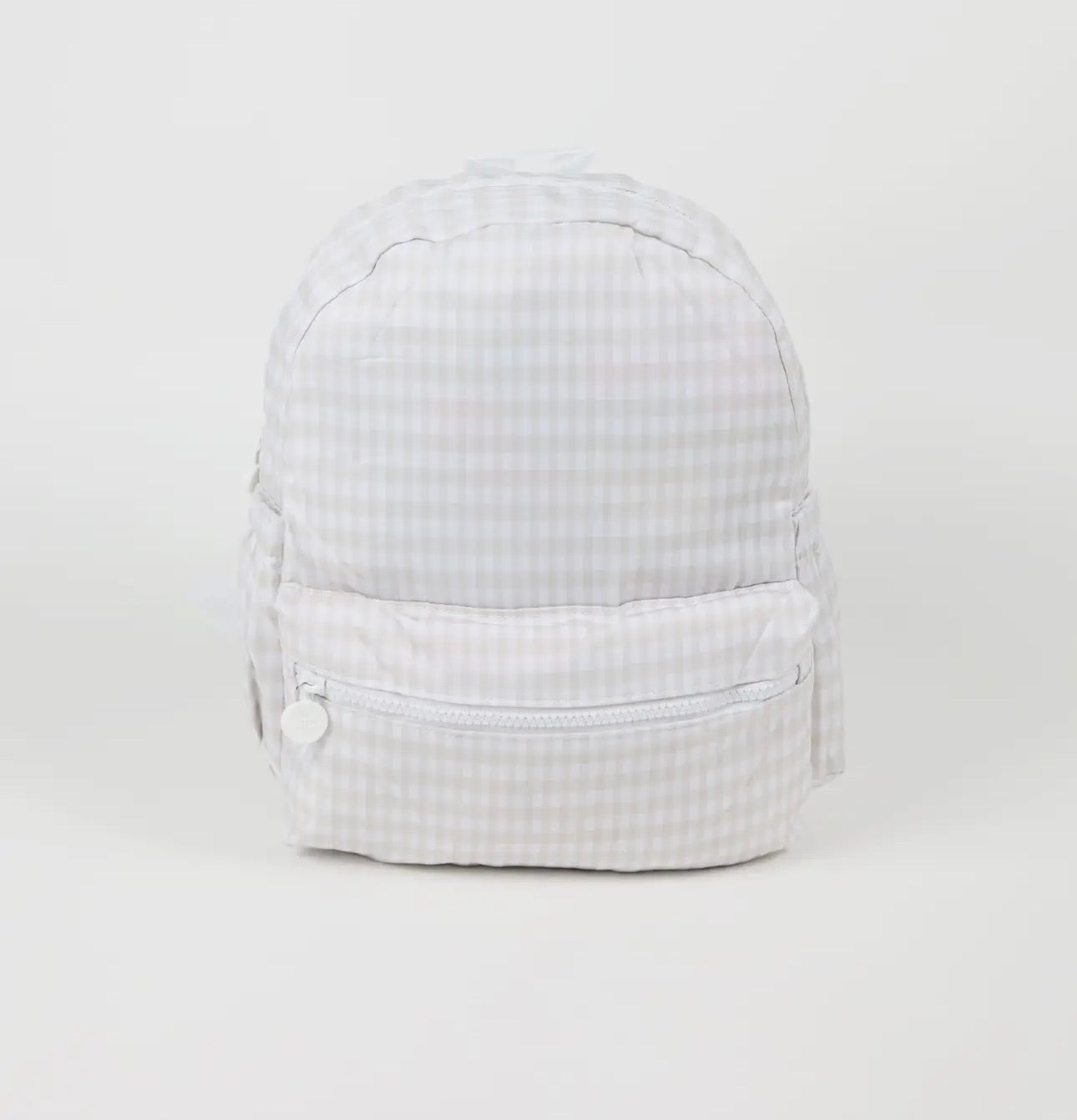 Tan Gingham Nylon Backpack Toddler & Full Size