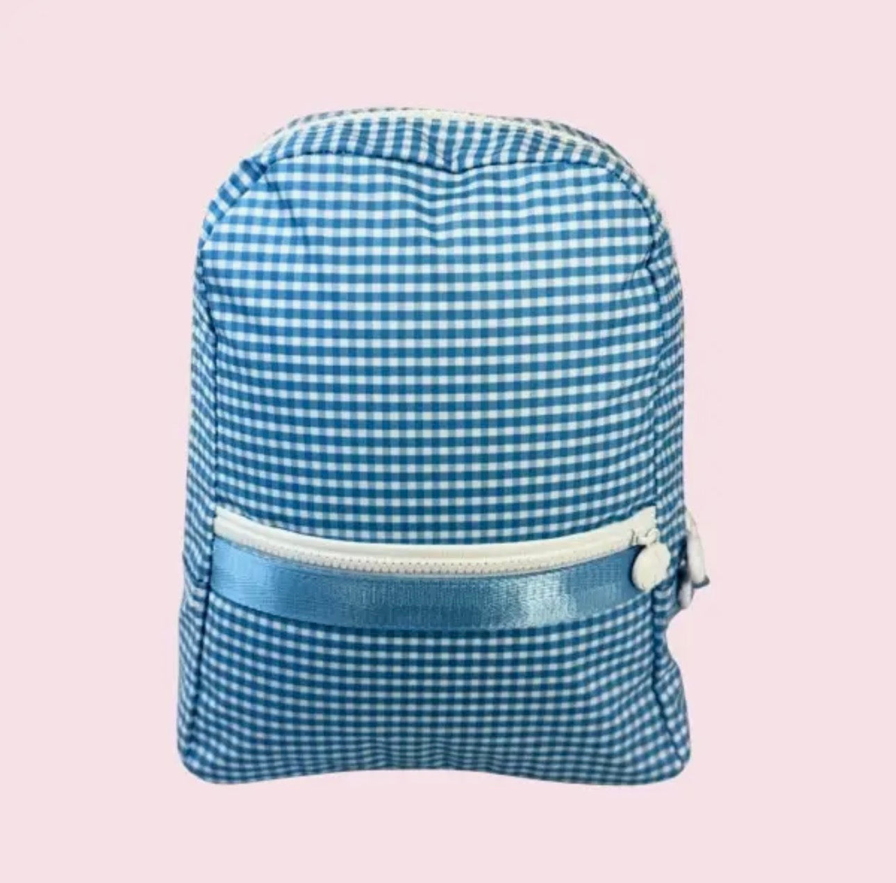 Baby Blue ~Glossy~ Small & Medium Backpack w/ Pockets- Embroidered