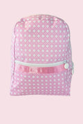 Pink Bungalow ~Glossy~ Small & Medium Backpack w/ Pockets- Embroidered