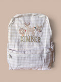 Tan Gingham Nylon Backpack Toddler & Full Size