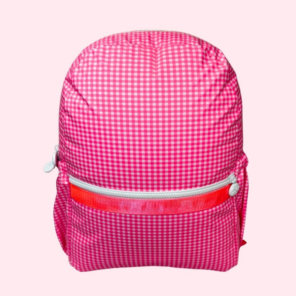 Flamingo ~Glossy~ Small & Medium Backpack w/ Pockets- Embroidered